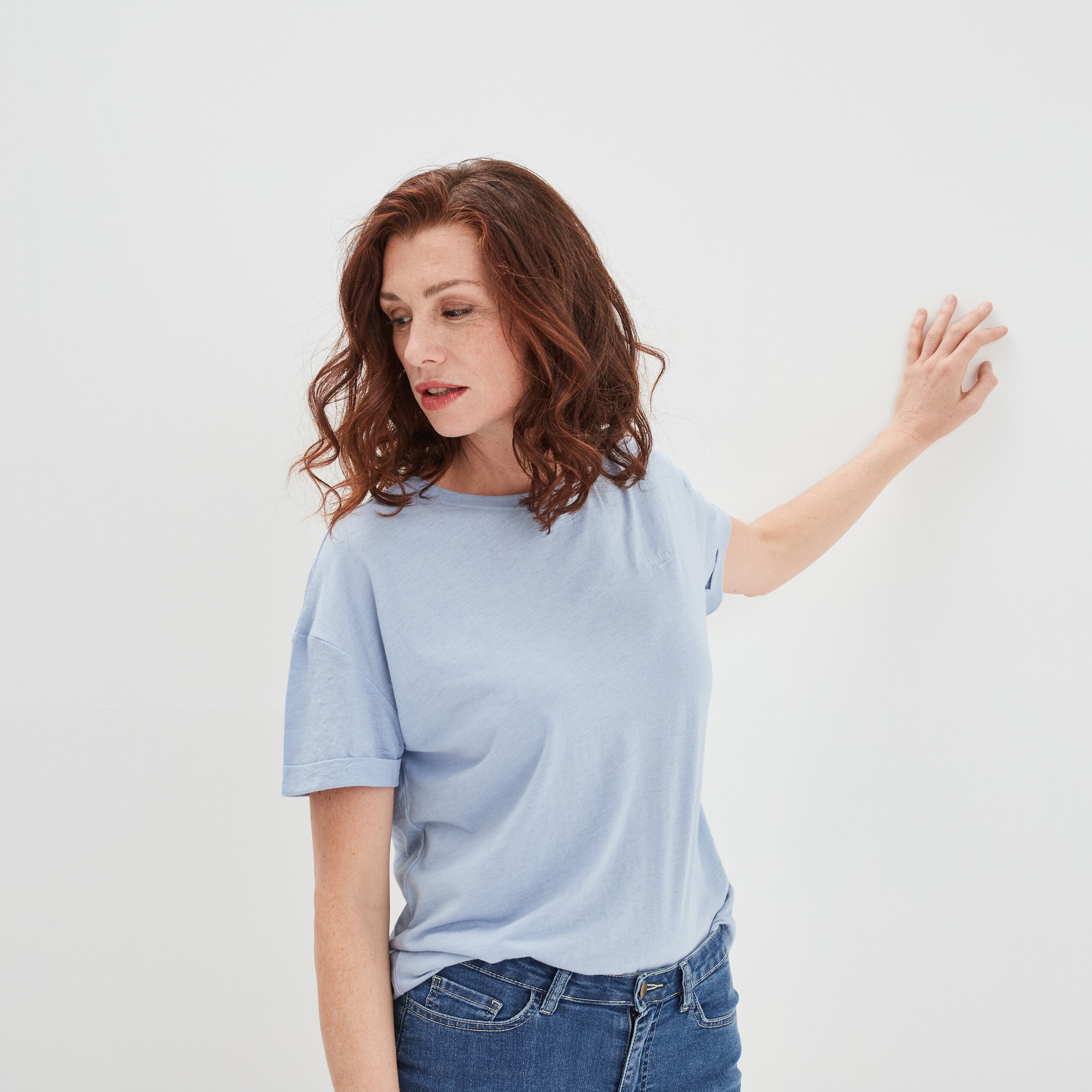 T-shirt manches courtes Creeks bleu clair femme | La Halle