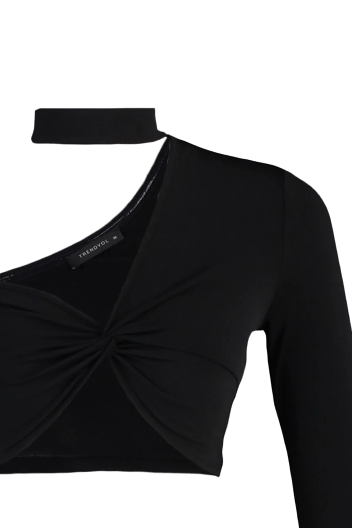 Trendyol Collection  Schwarzes, bauchfreies Strick-Bustier TPRAW23BS00054