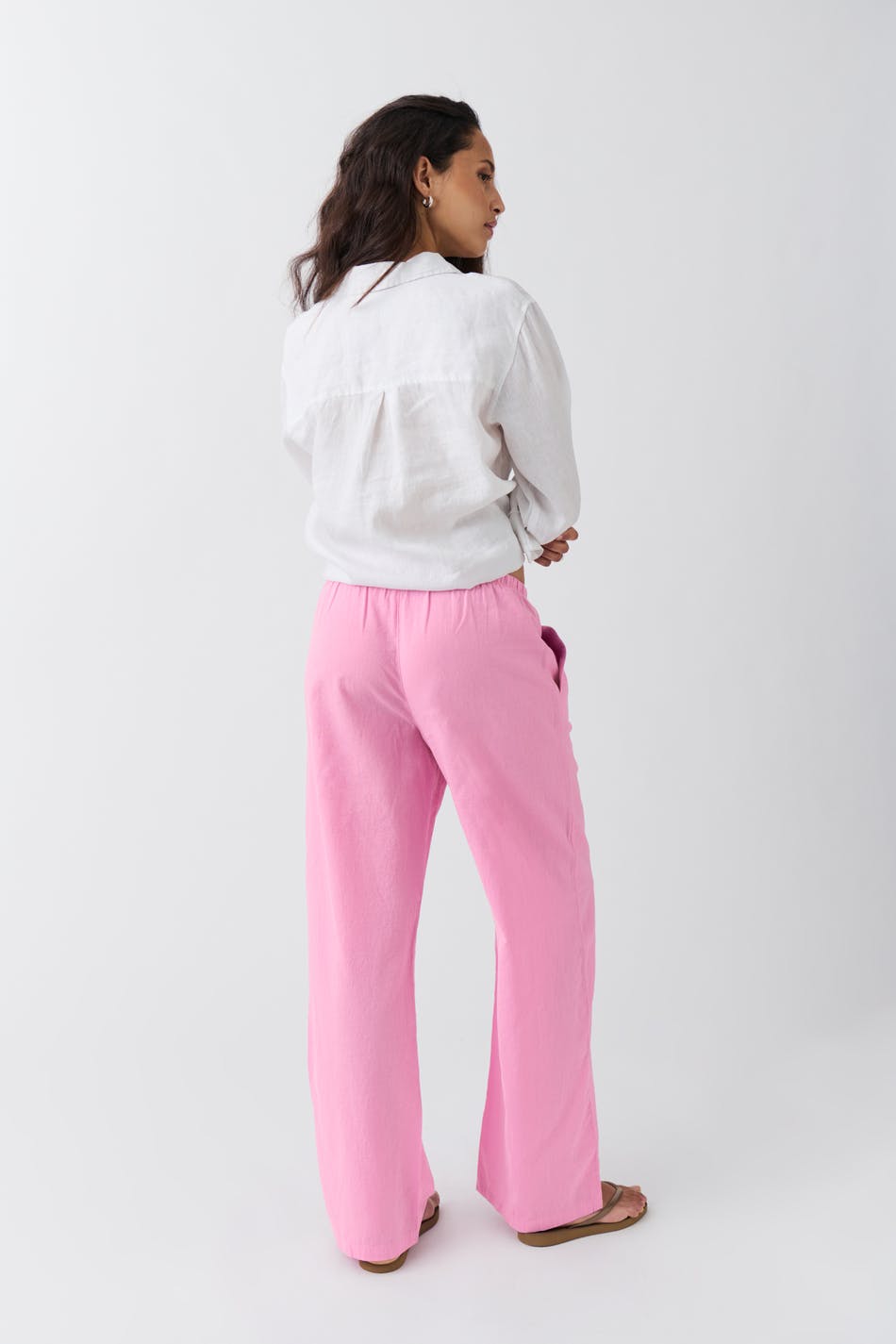 Linen blend trousers