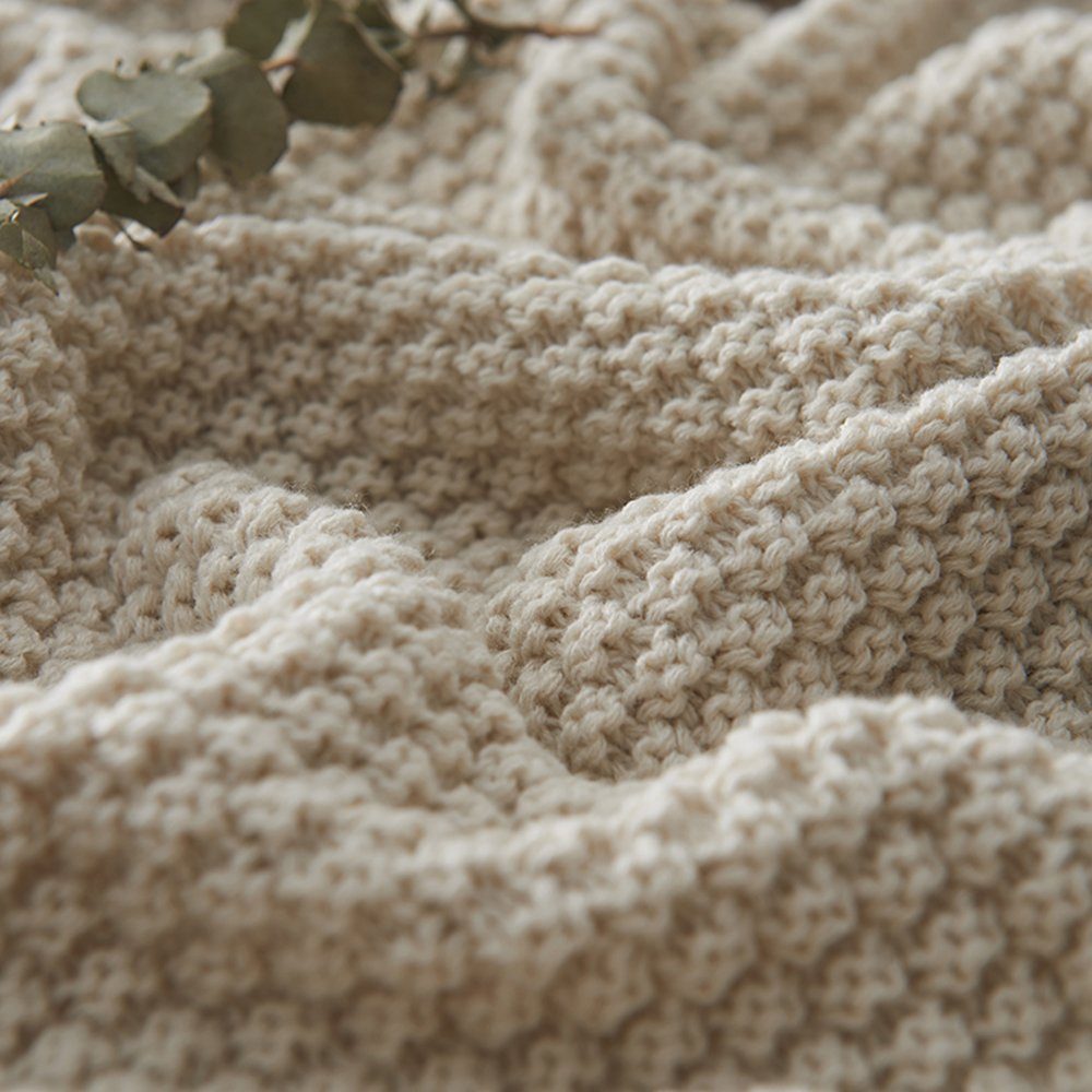 Wohndecke Kuscheldecke Gestrickte Strickdecke,Sofadecke,Tagesdecke, BTTO, Quasten,Weich,Warm,für Bett Sofa und Couch
