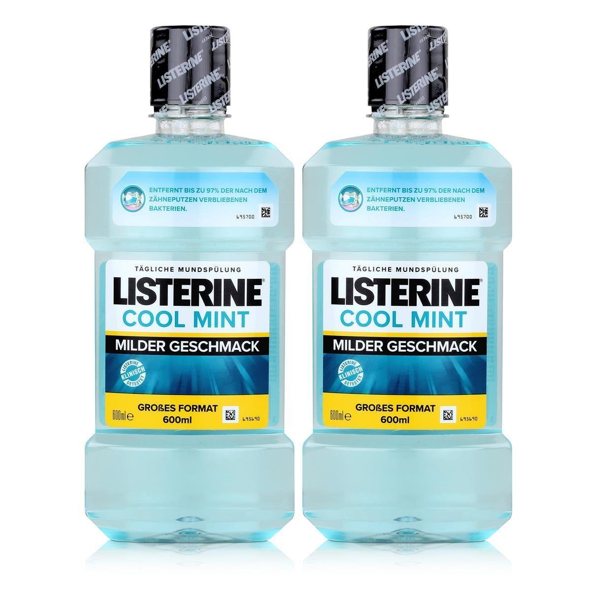 Listerine Mundspülung, Listerine Cool Mint Mild 600ml - Für Kinder ab sechs Jahren geeignet