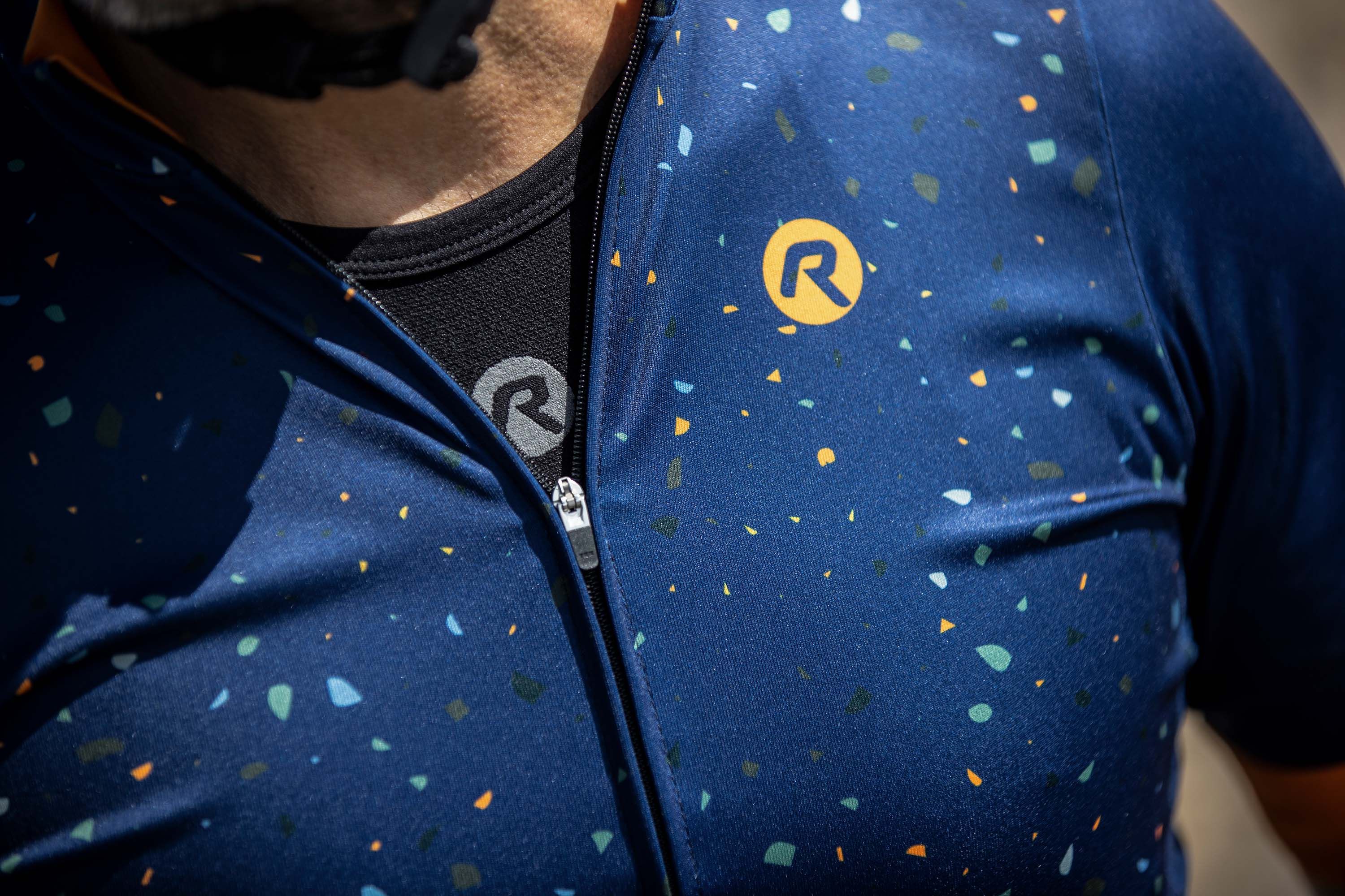 Rogelli Terrazzo Blau/Orange Herren Radtrikot Kurzarm