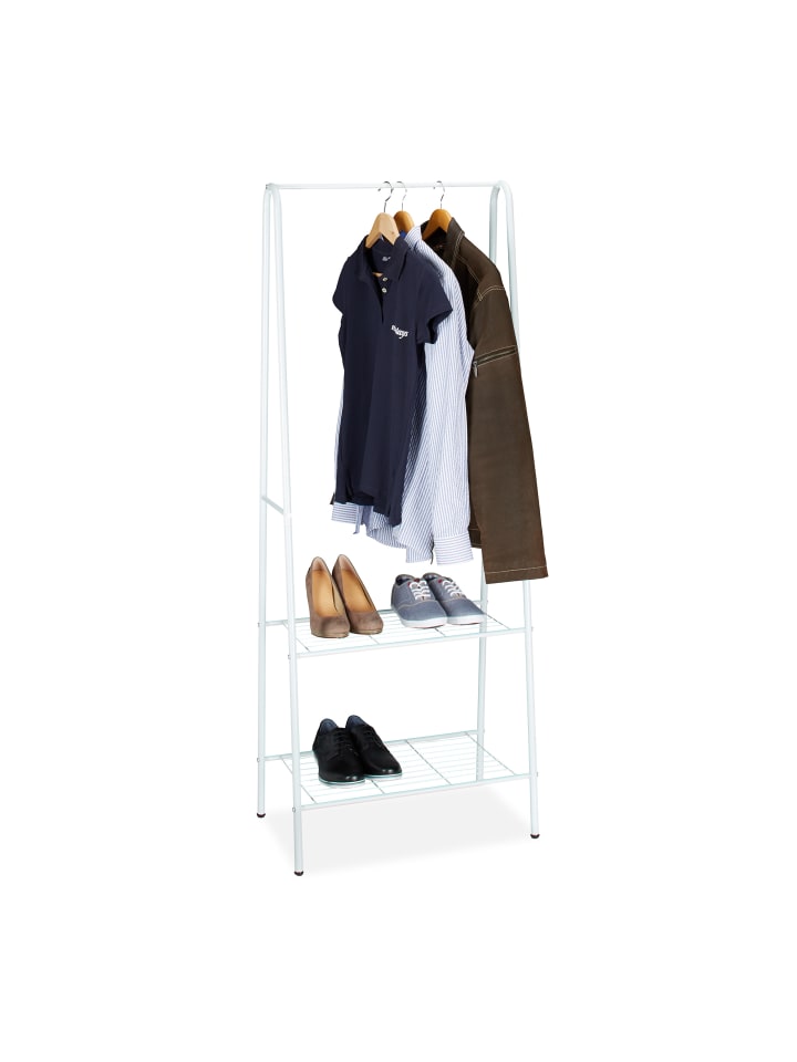 relaxdays Kleiderständer in Weiß - (B)61,5 x (H)160 x (T)38 cm günstig kaufen onesize