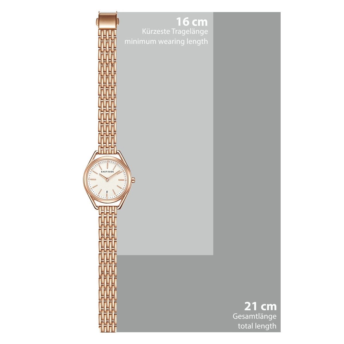 Eastside Automatikuhr Edison roségold, mit Edelstahl-Armband