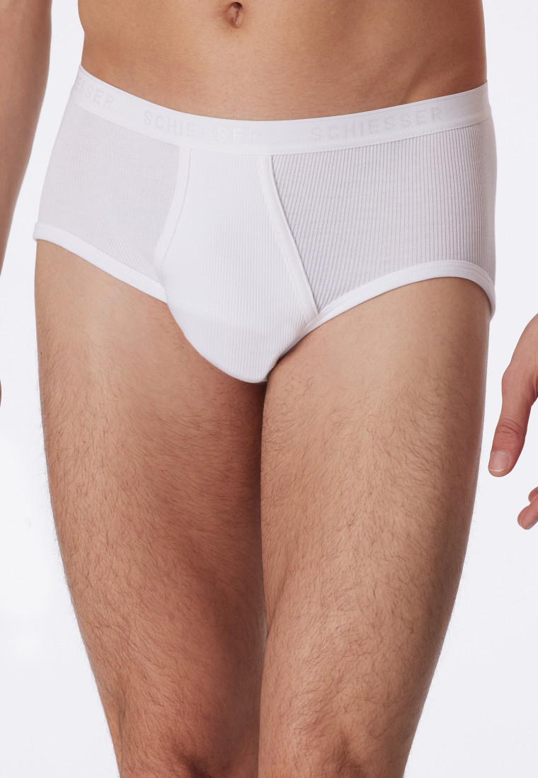 Sportslip mit Eingriff Doppelripp weiß - Original Classics