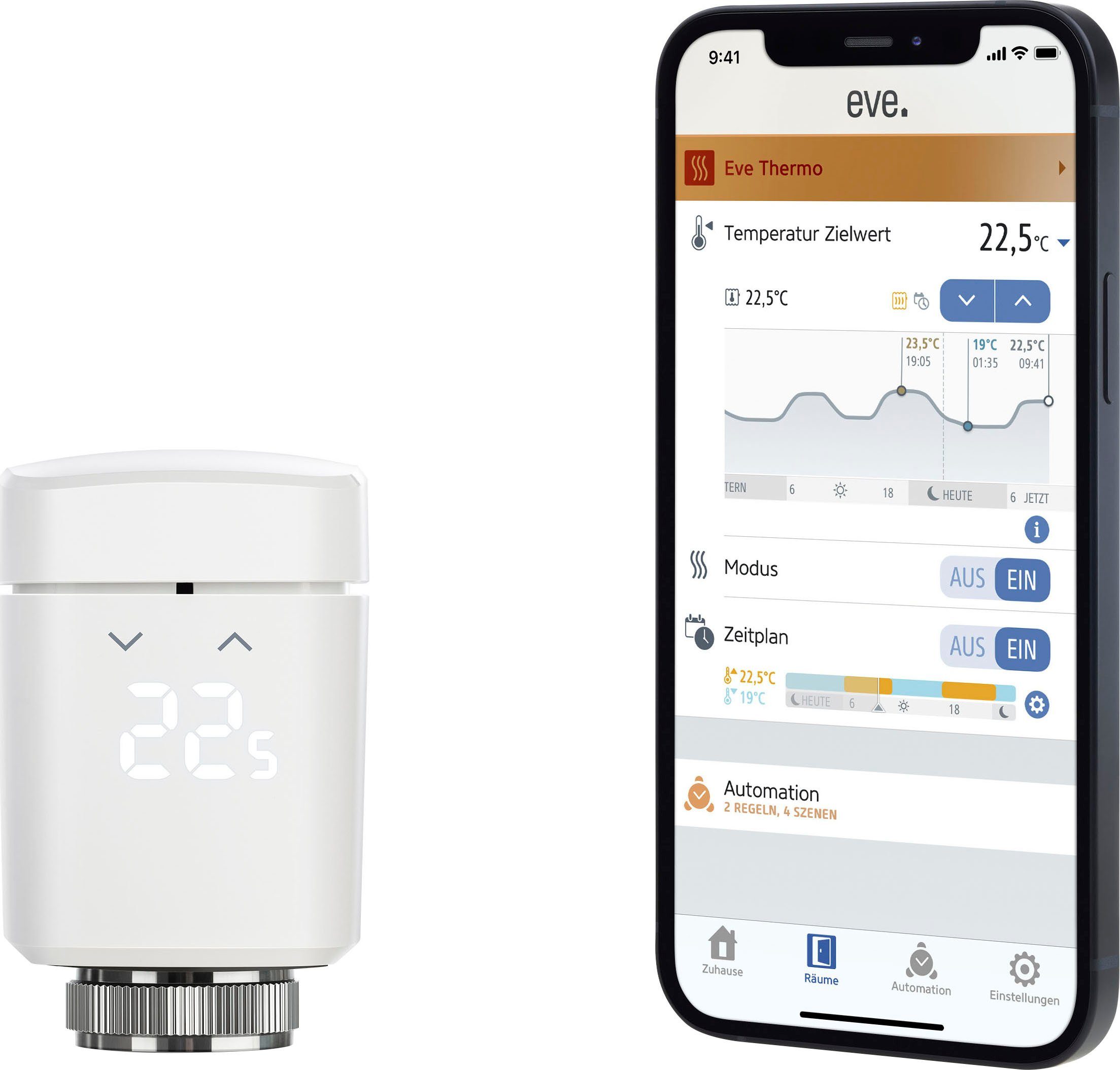 EVE Heizkörperthermostat Thermo 2-er Pack, Gen. 4