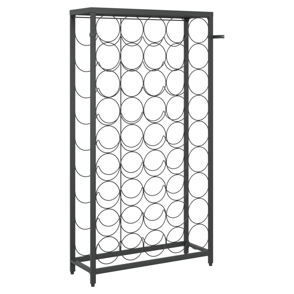 vidaXL Weinregal Weinregal für 45 Flaschen Schwarz 54x18x100 cm Schmiedeeisen