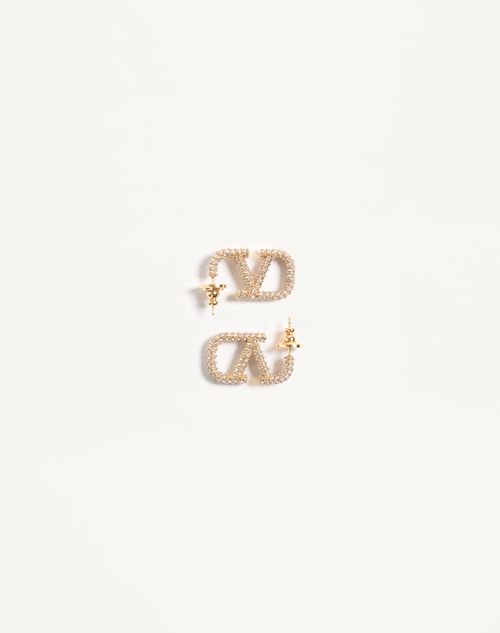 Brincos com a assinatura VLogo em metal e cristais Swarovski®