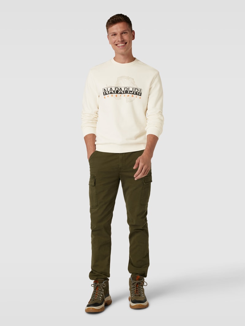 Sweatshirt mit Label-Print in offwhite