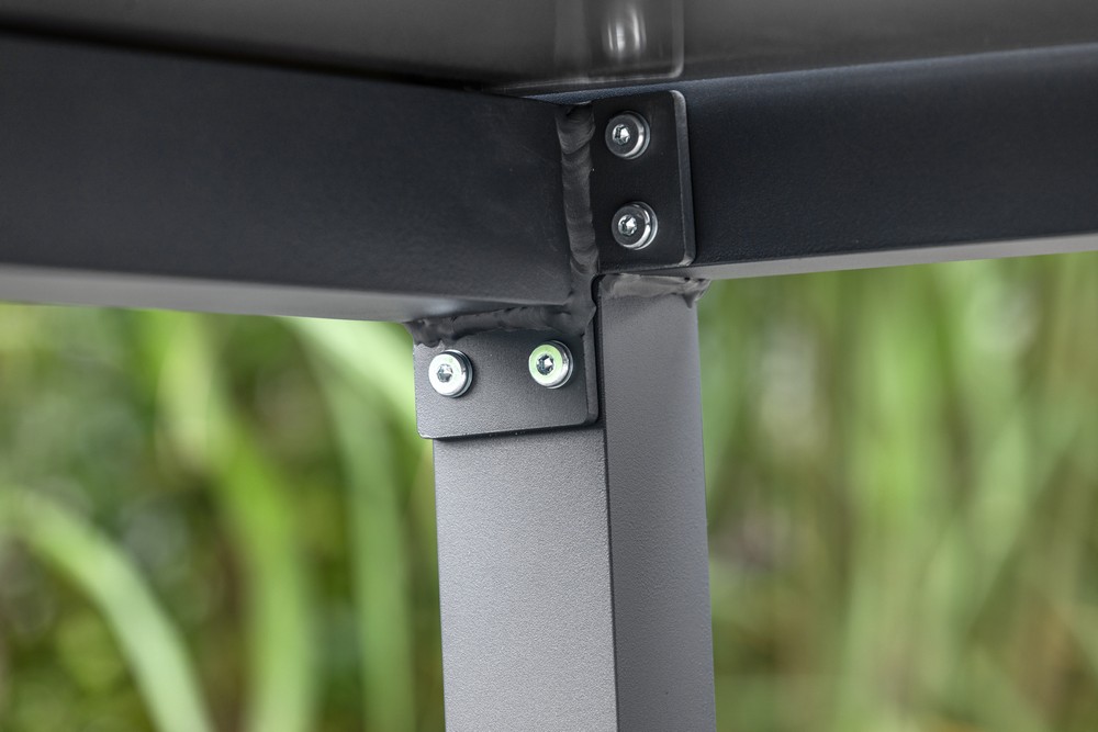 HC Garten & Freizeit Glastischset Bistroset Balkonset aus Aluminium mit 4 Stühlen & 1 Glastisch, 5-teilig