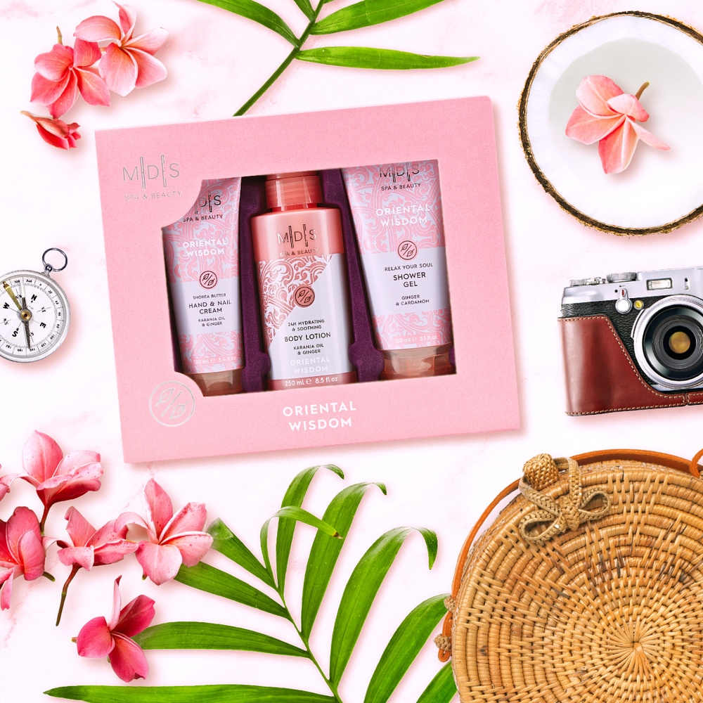 mades cosmetics ORIENTAL WISDOM coffret gel douche | lotion pour le corp s | crème mains & ongles