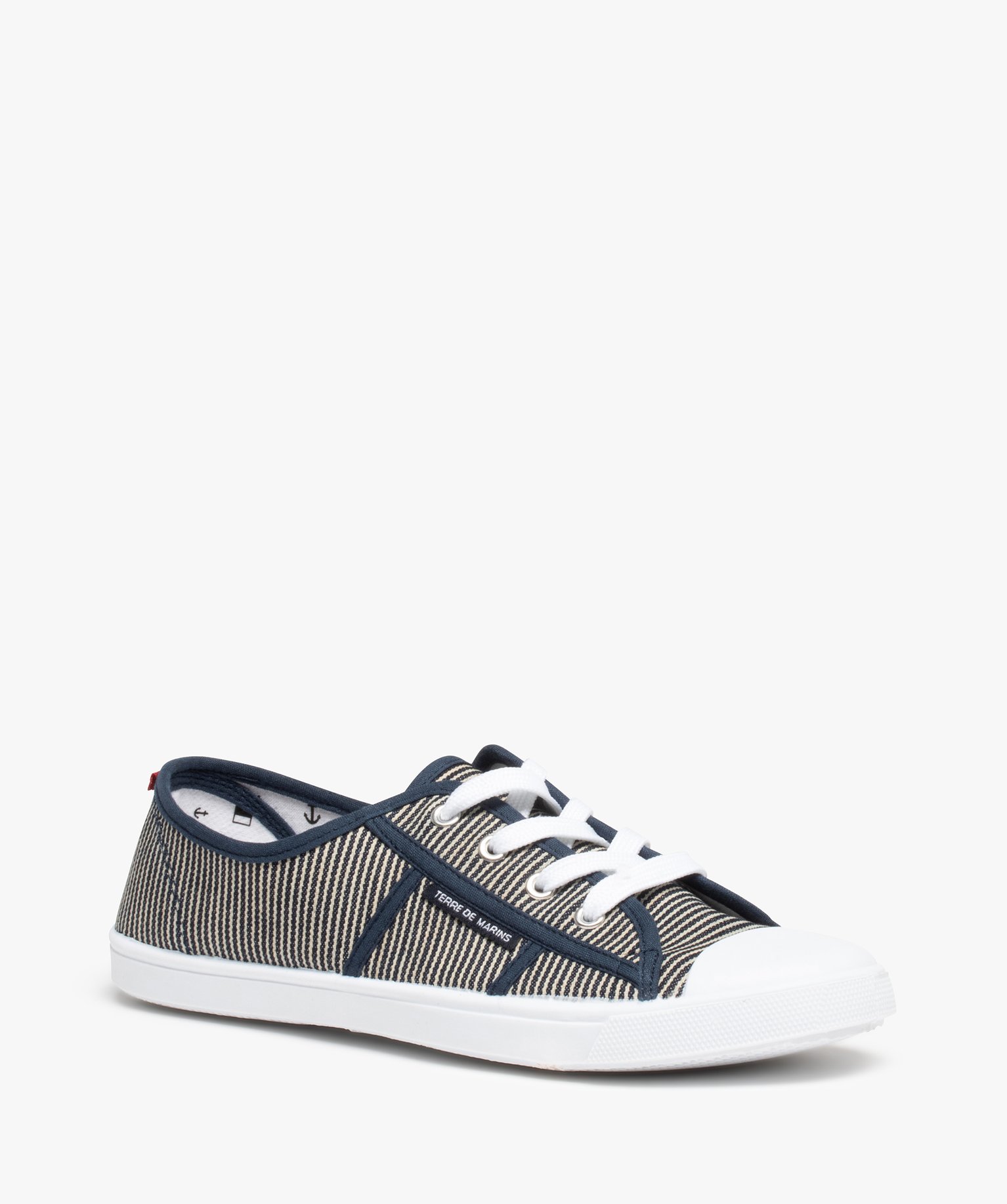 Baskets femme en toile à bout renforcé – Terre de Marins marine | GEMO