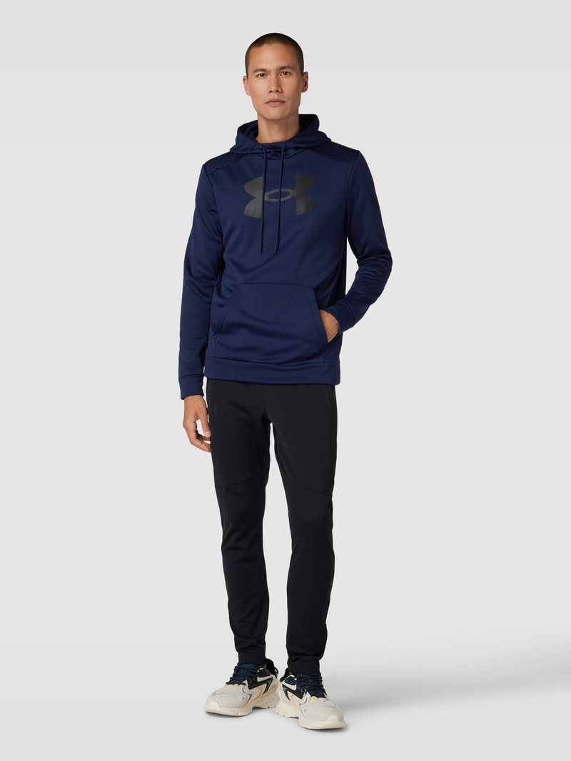 Hoodie mit Logo-Print in marineblau