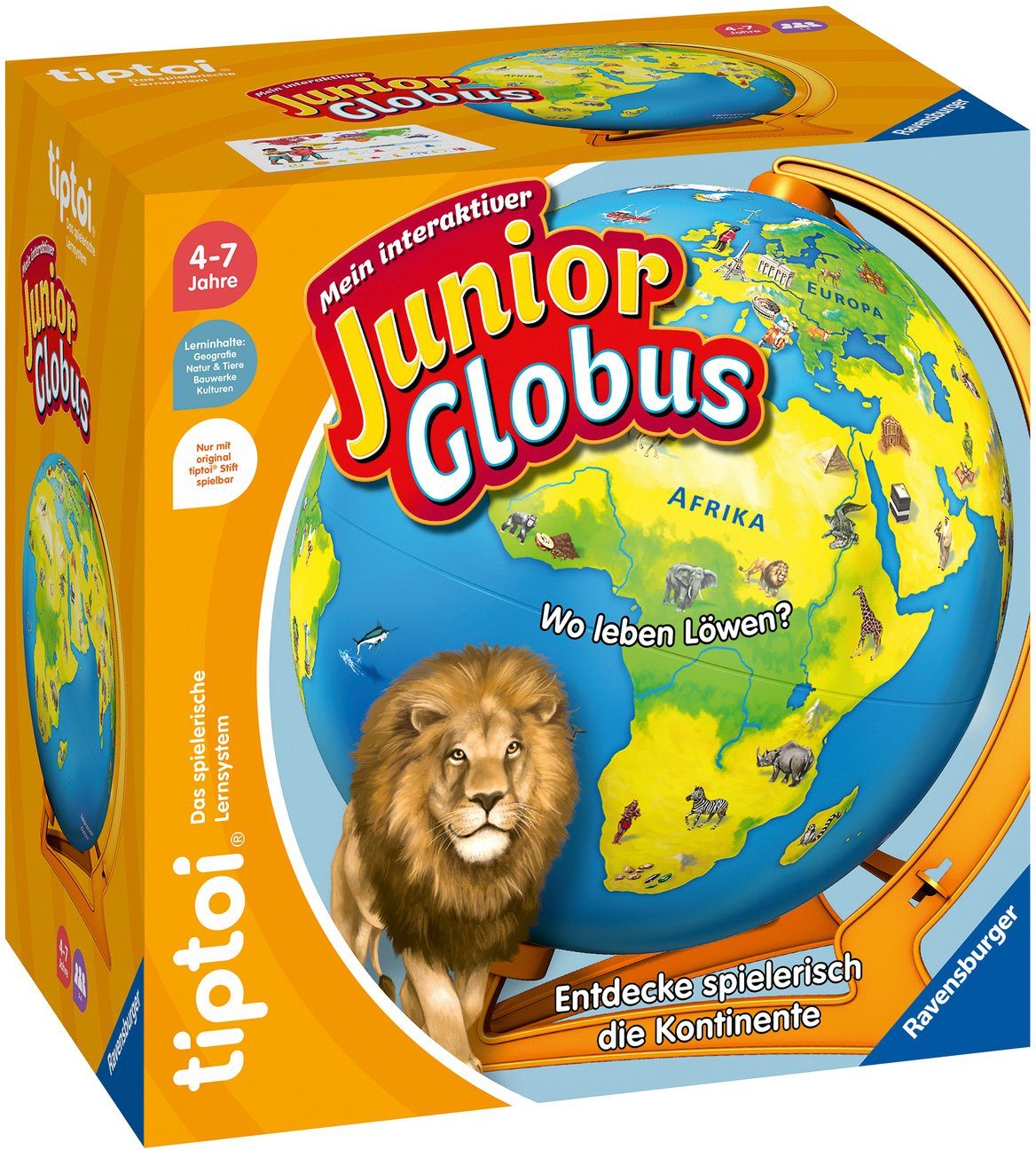Ravensburger Globus tiptoi® Mein interaktiver Junior Globus, Made in Europe, FSC® - schützt Wald - weltweit