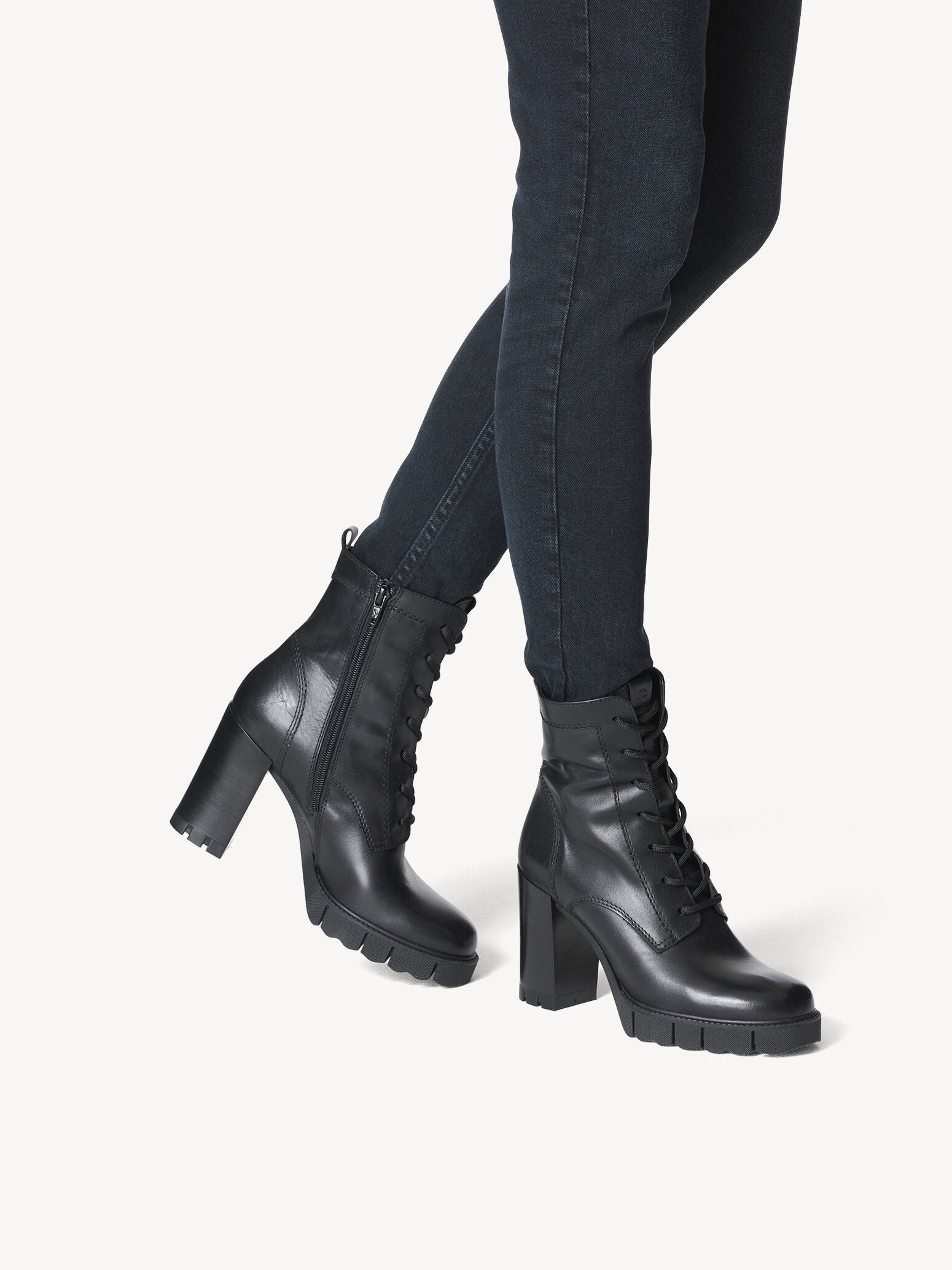 Bottine en cuir - noir