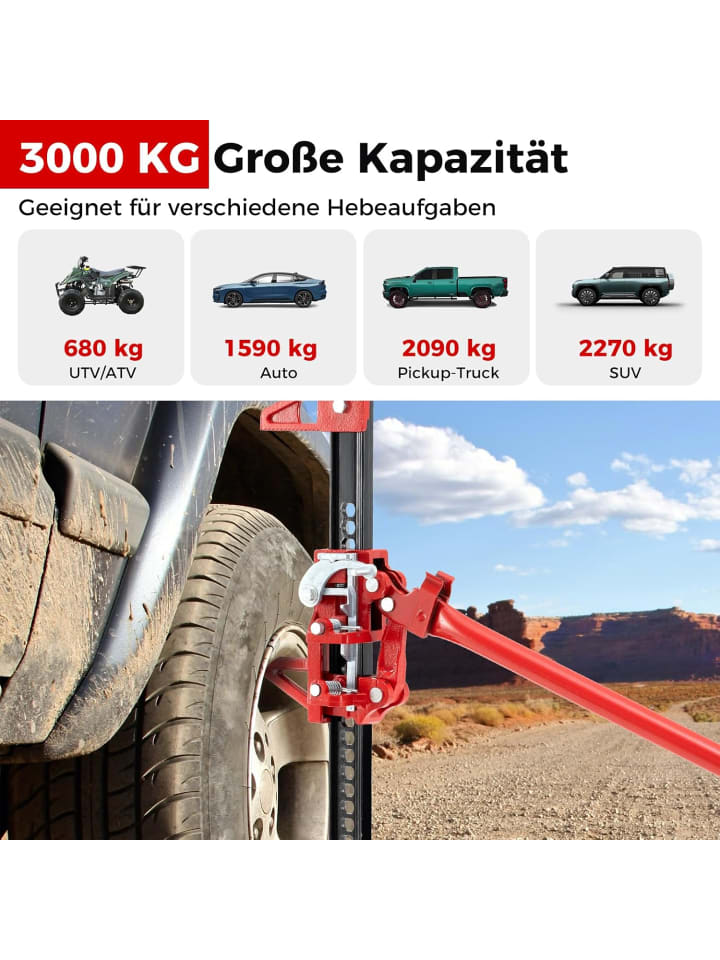 COSTWAY Wagenheber 3T in Rot günstig kaufen onesize