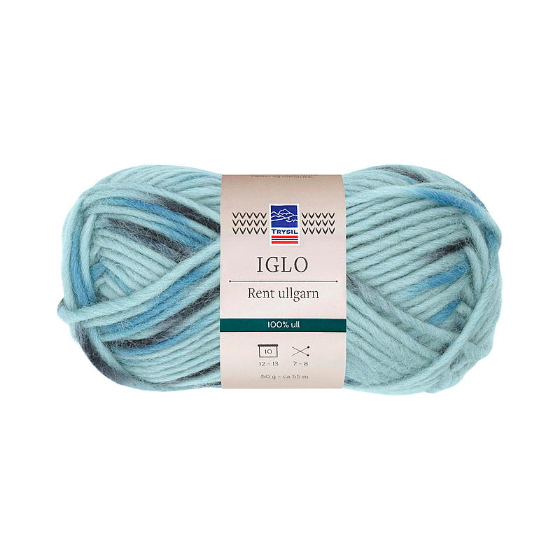Iglo ullgarn blå print