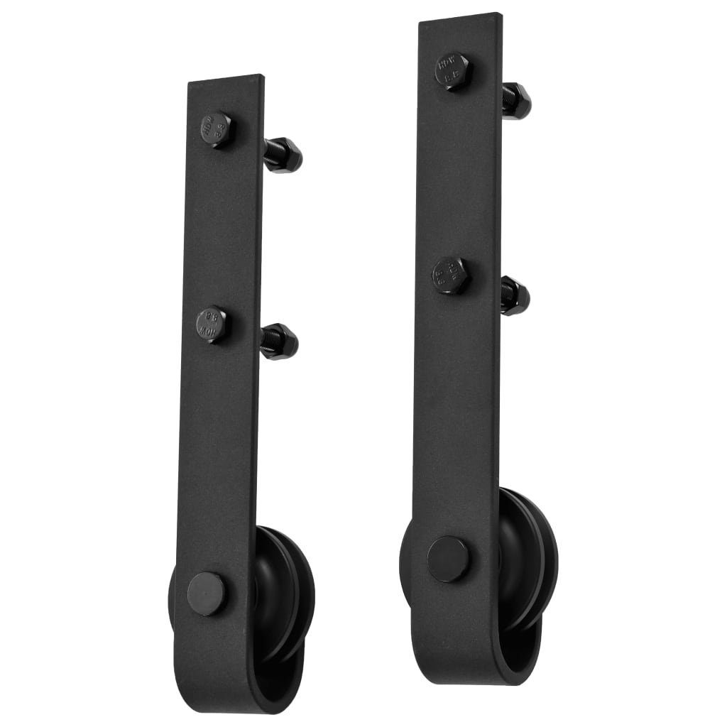 vidaXL Schiebetür Schiebetürbeschlag-Set SKIEN 200 cm Stahl Schwarz (1-St)