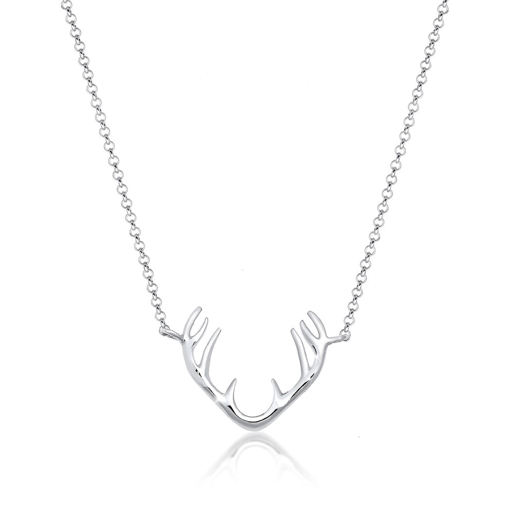 Elli Elli Collier Femmes Bois Renne Pendentif en Argent Sterling 925 Bijoux