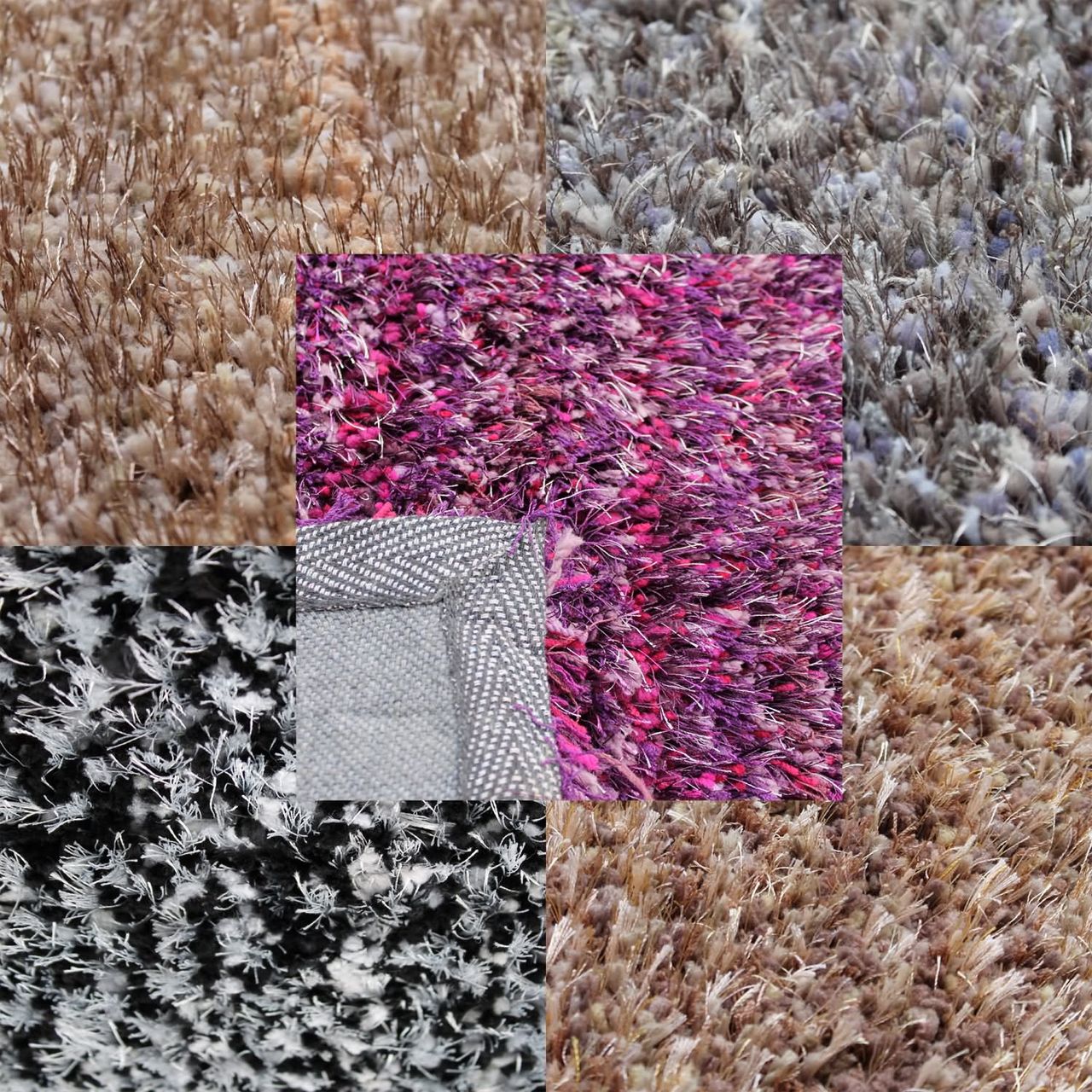 TOP MULTI Teppich Shaggy Flokatiteppich Beige 180 x 290 cm