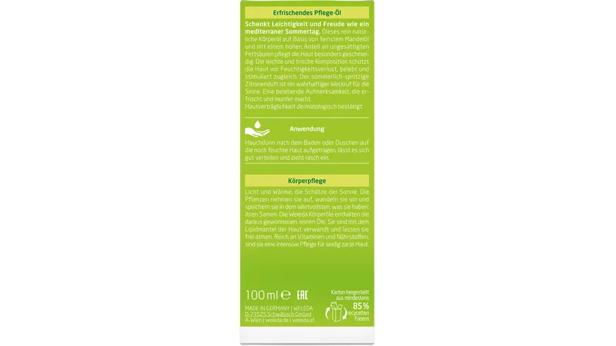WELEDA CITRUS Erfrischendes Pflege-Öl 100 ml