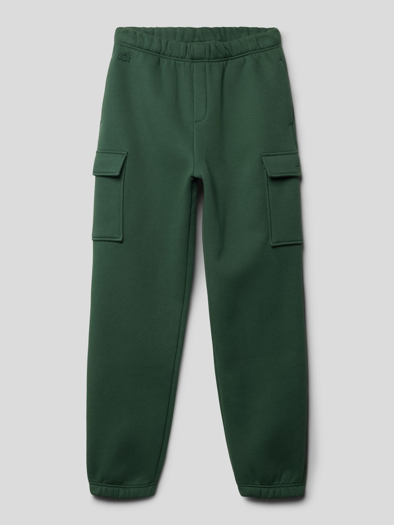 Sweatpants mit Logo-Stitching in dunkelgrün