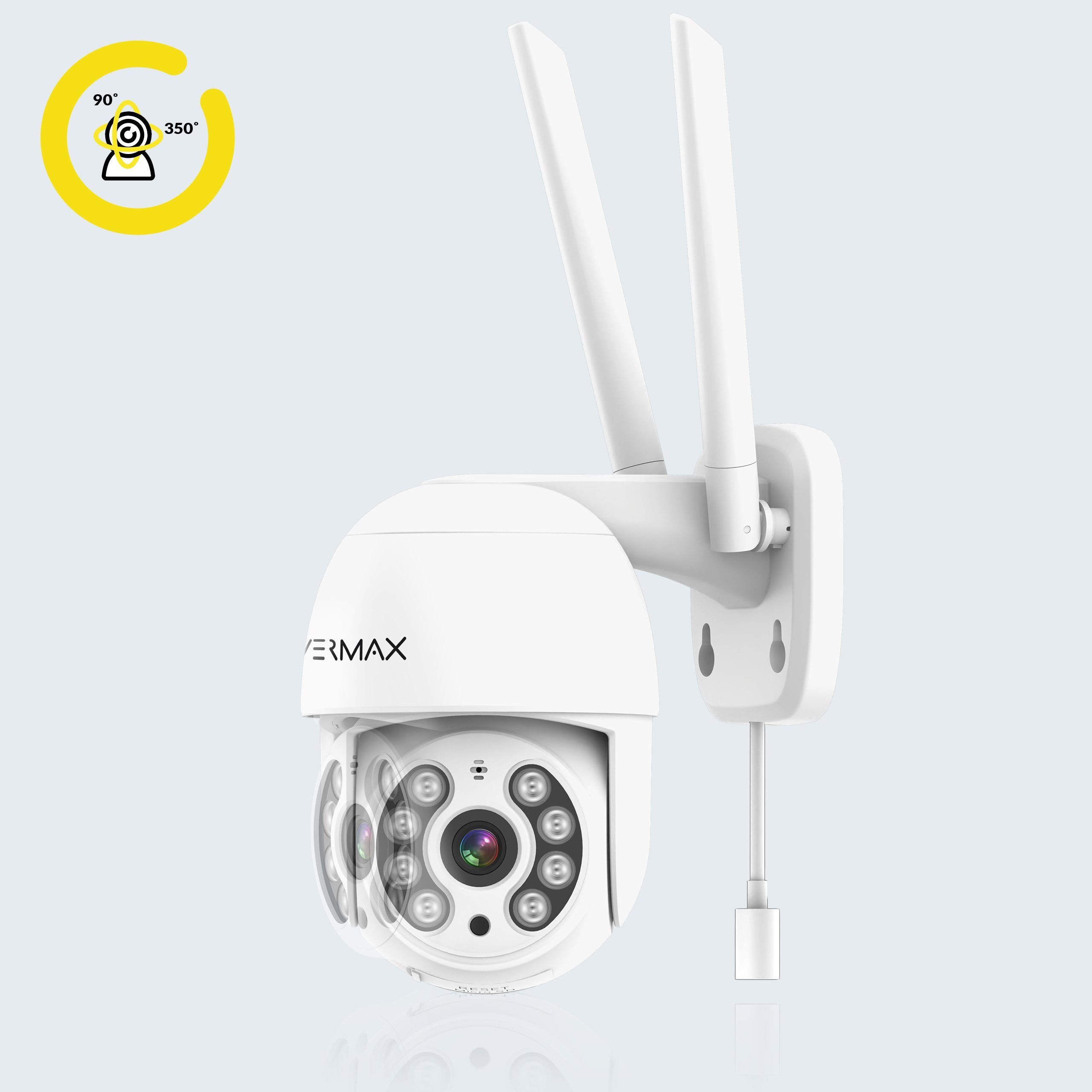 Overmax Camspot 4.0 PTZ Überwachungskamera (innerbereich, Externer Bereich, Full HD, Wifi, Farbenachtmodus, 350 Grad, Auto-Tracking)
