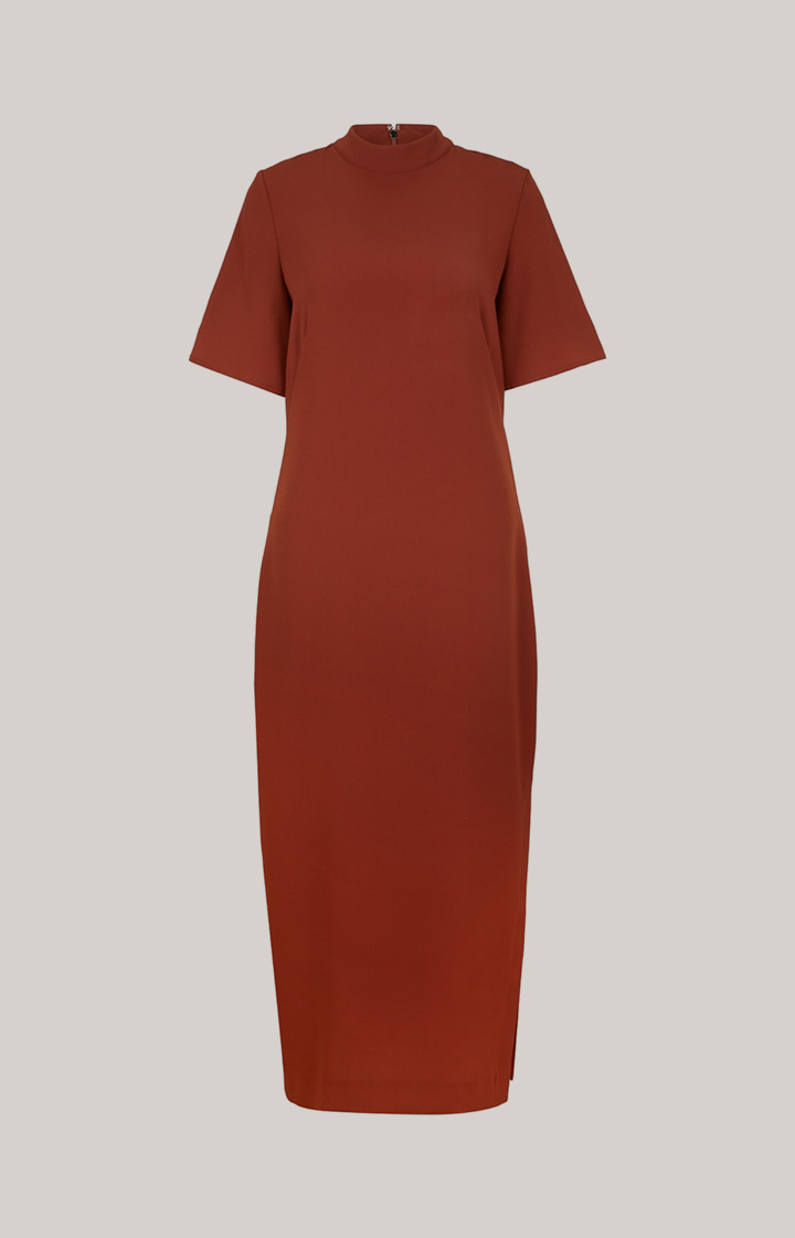 Crêpe-Kleid in Kupferbraun