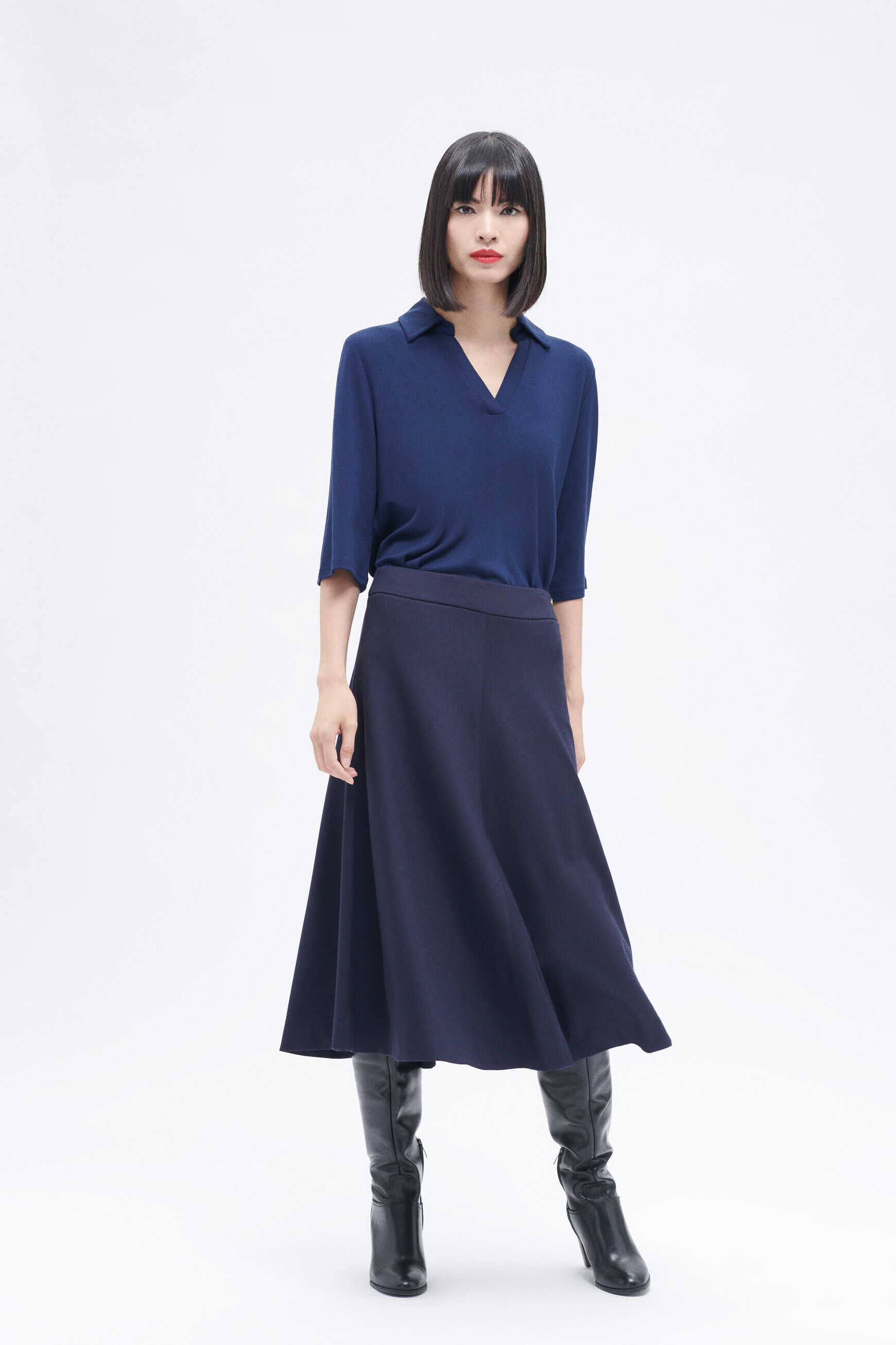 Jupe james bleu marine femme