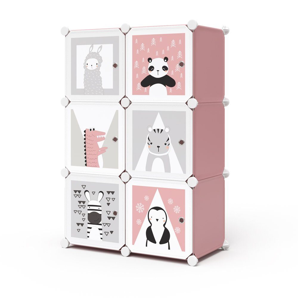 Vicco Bücherregal Kleiderschrank Steckregal Andy rosa modular 6 Fächer