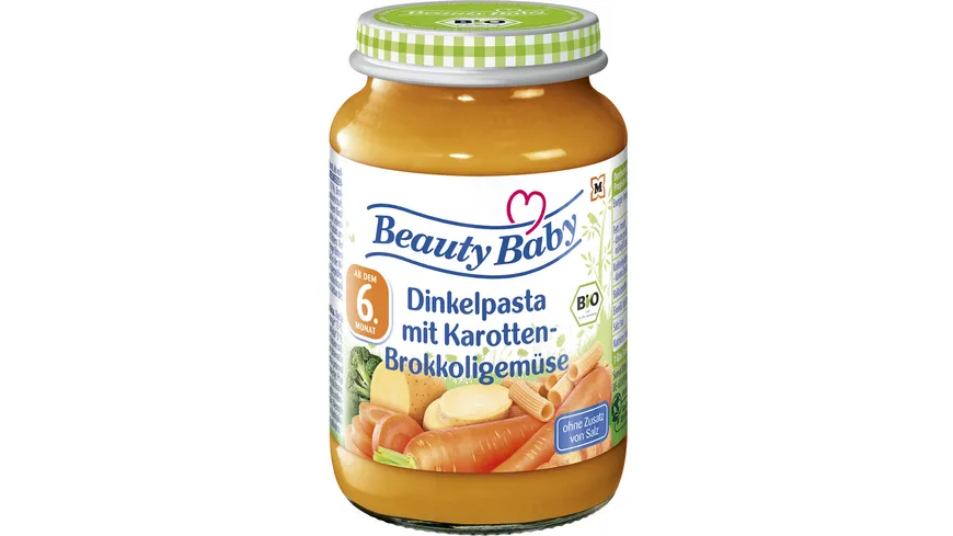 Beauty Baby Gläschen Menü Dinkelpasta & Karotten & Brokkoli 190 g