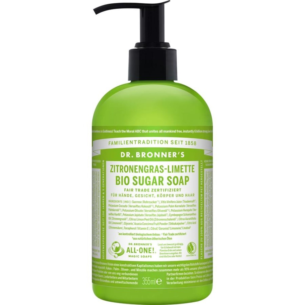 dr. bronners Savon au sucre bio Citronnelle-Citron vert Savon pour le corps