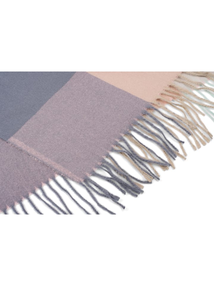 styleBREAKER Schal in Türkis-Grau-Rosa günstig kaufen onesize