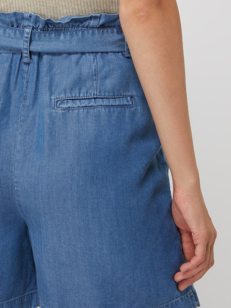 Shorts aus Lyocell in blau
