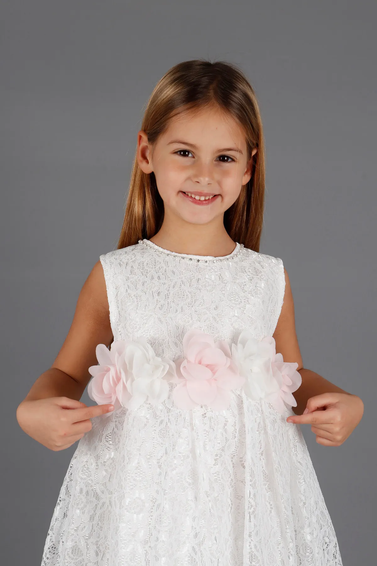 AHENGİM  Mädchen-Abendkleid mit Spitze, Ak2208