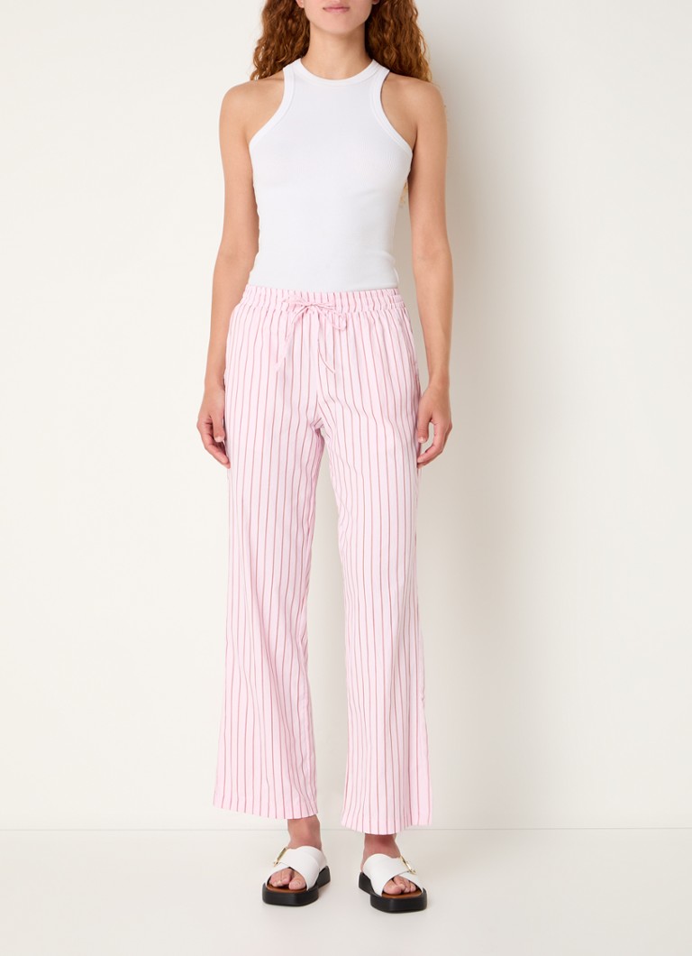 Pantaloni cropped Neo Noir Sonar a vita alta e gamba larga con stampa a righe