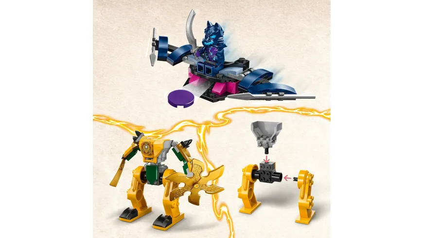 LEGO NINJAGO 71804 Arins Battle Mech, Ninja-Spielzeug mit Actionfiguren
