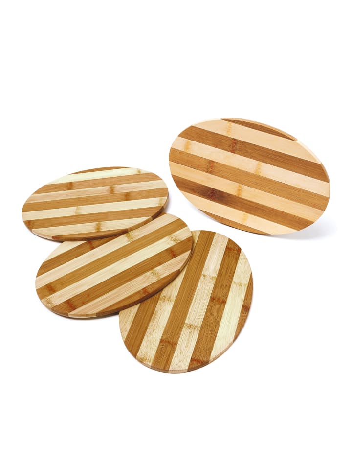 relaxdays 4er Set Frühstücksbrettchen in Natur - (B)25 x (T)18 cm günstig kaufen onesize