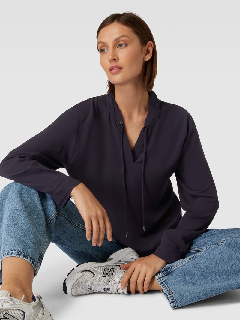 Bluse mit Tunnelzug in marineblau