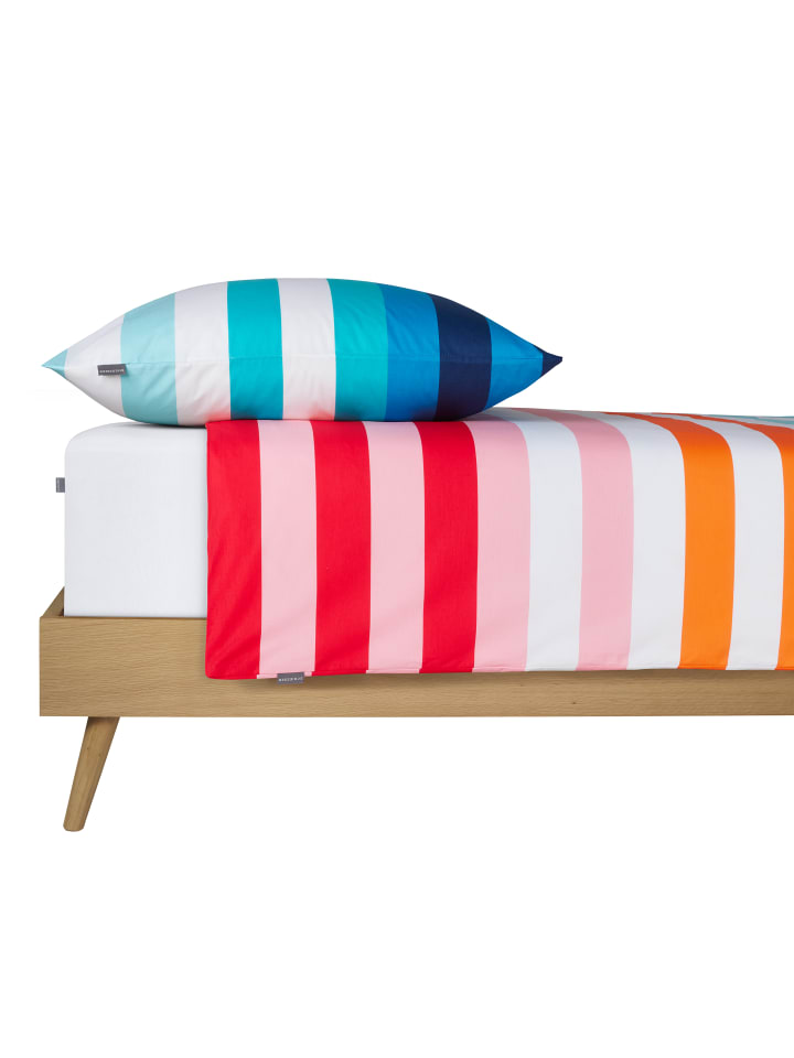 Schiesser Renforcé-Bettwäscheset Happy Stripe in Türkis günstig kaufen 135 x 200 cm