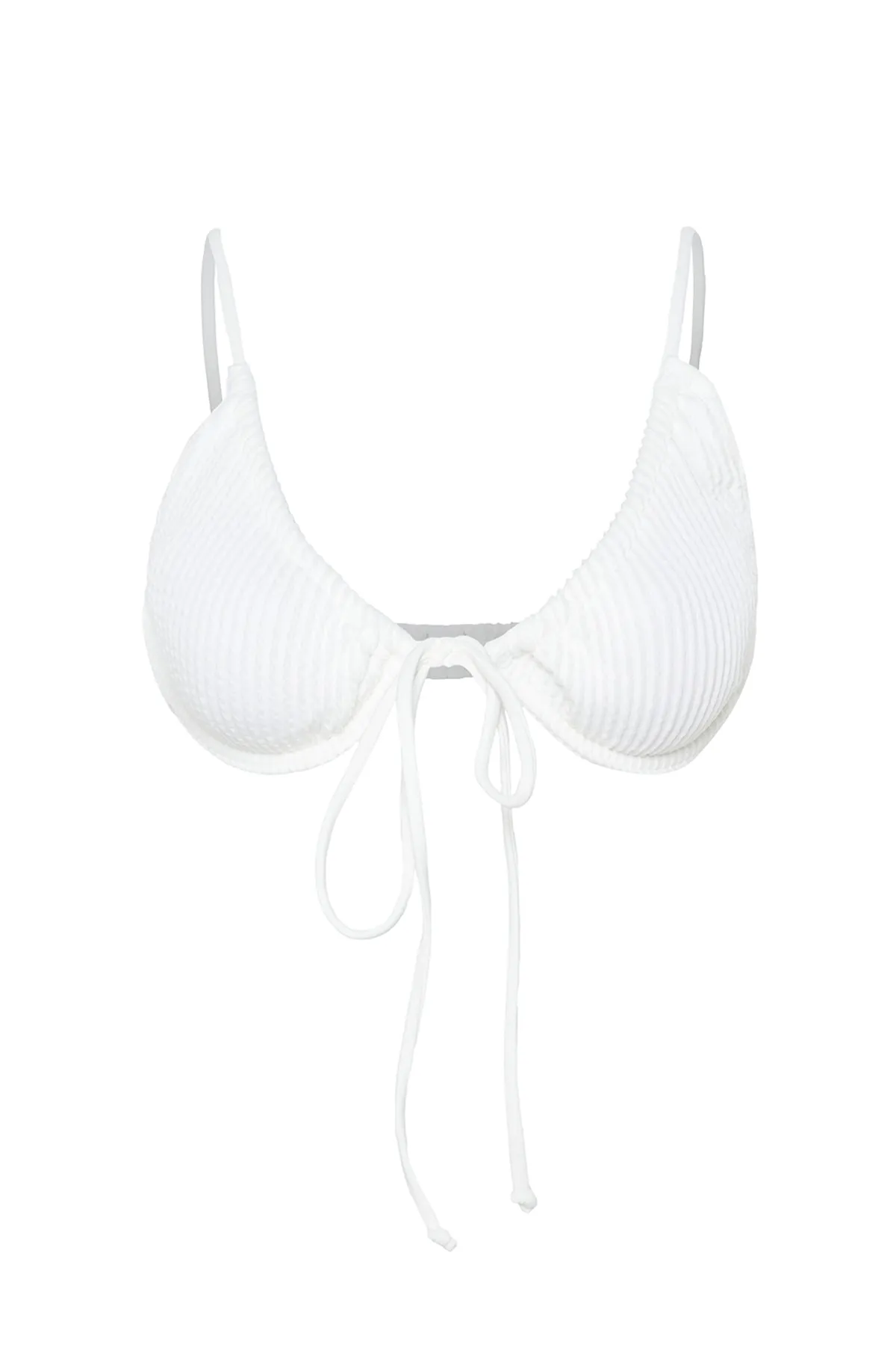 Trendyol Collection  Strukturiertes Bikinioberteil zum Binden in Ecru mit Bügeln TBESS23BU00274