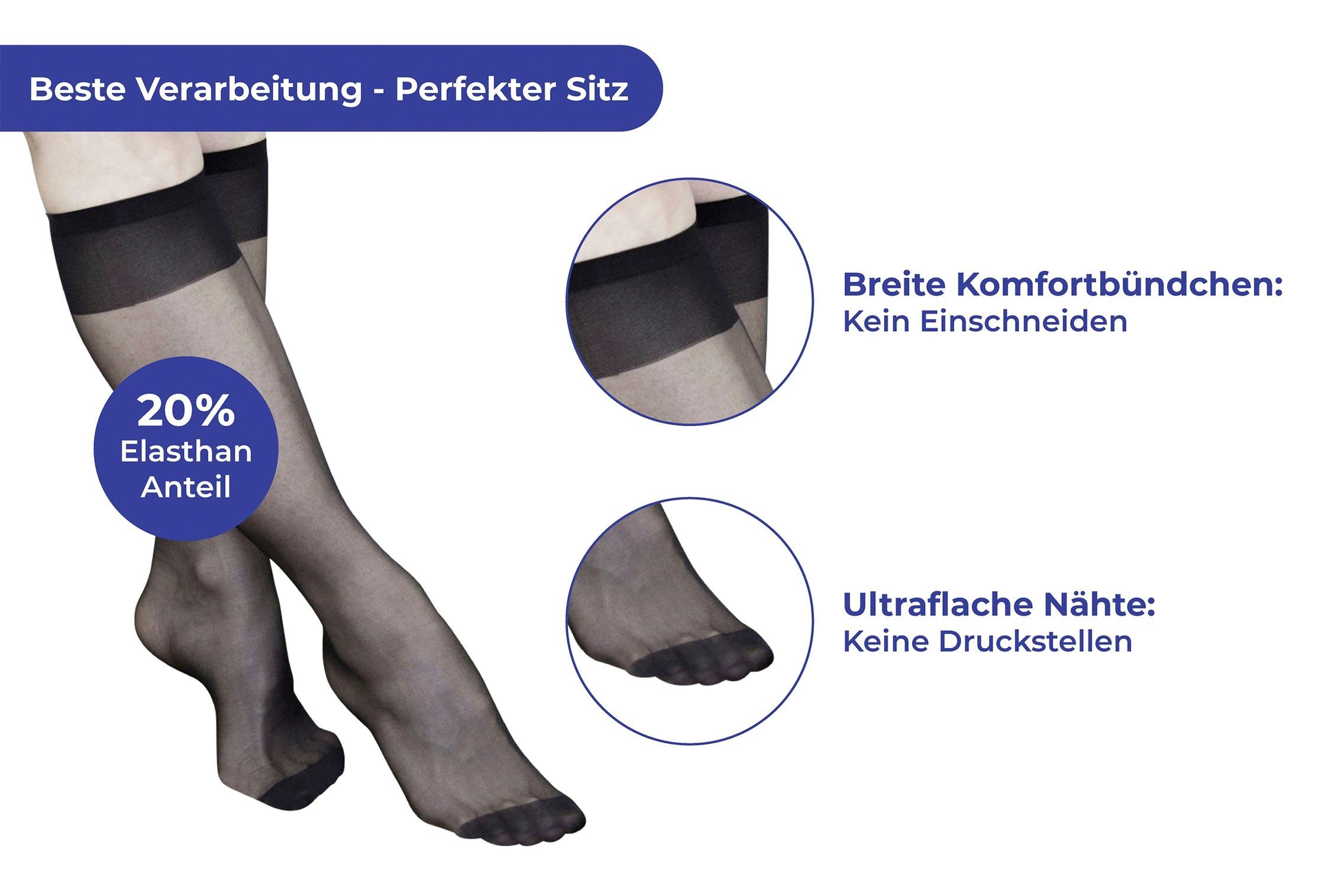 Maximex Stützkniestrümpfe 6 Paar (Set, 6-Paar, 6 Paar)