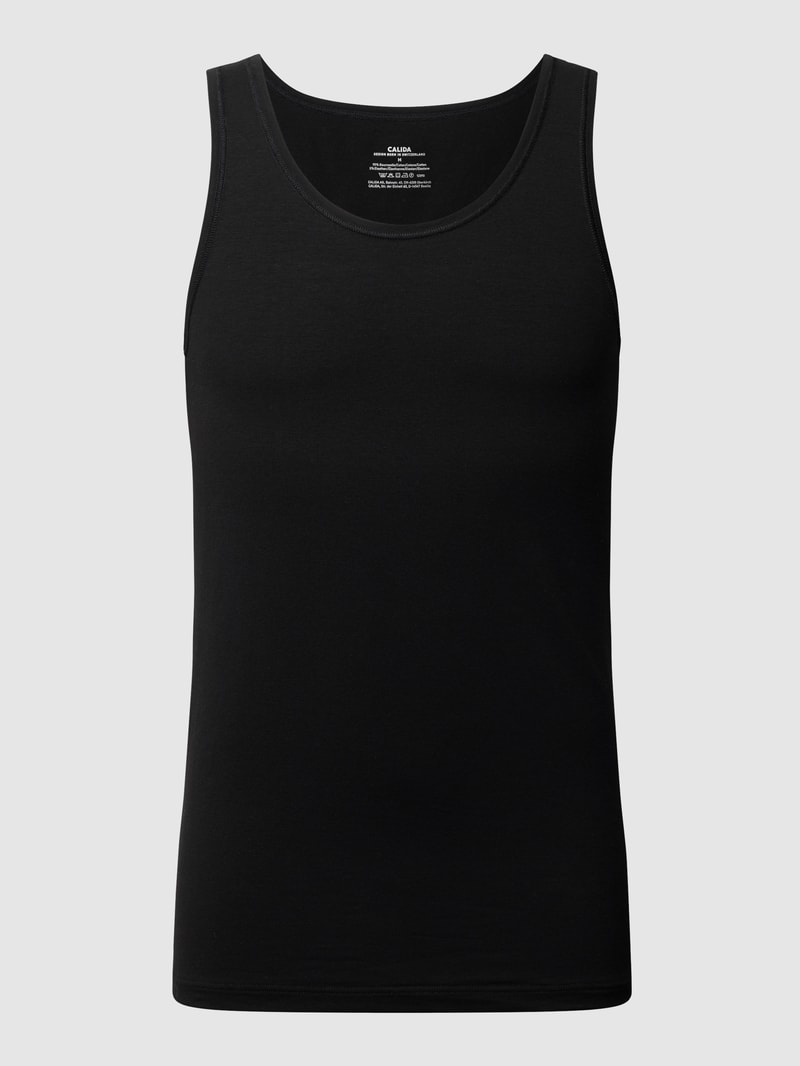Tanktop mit Stretch-Anteil in schwarz