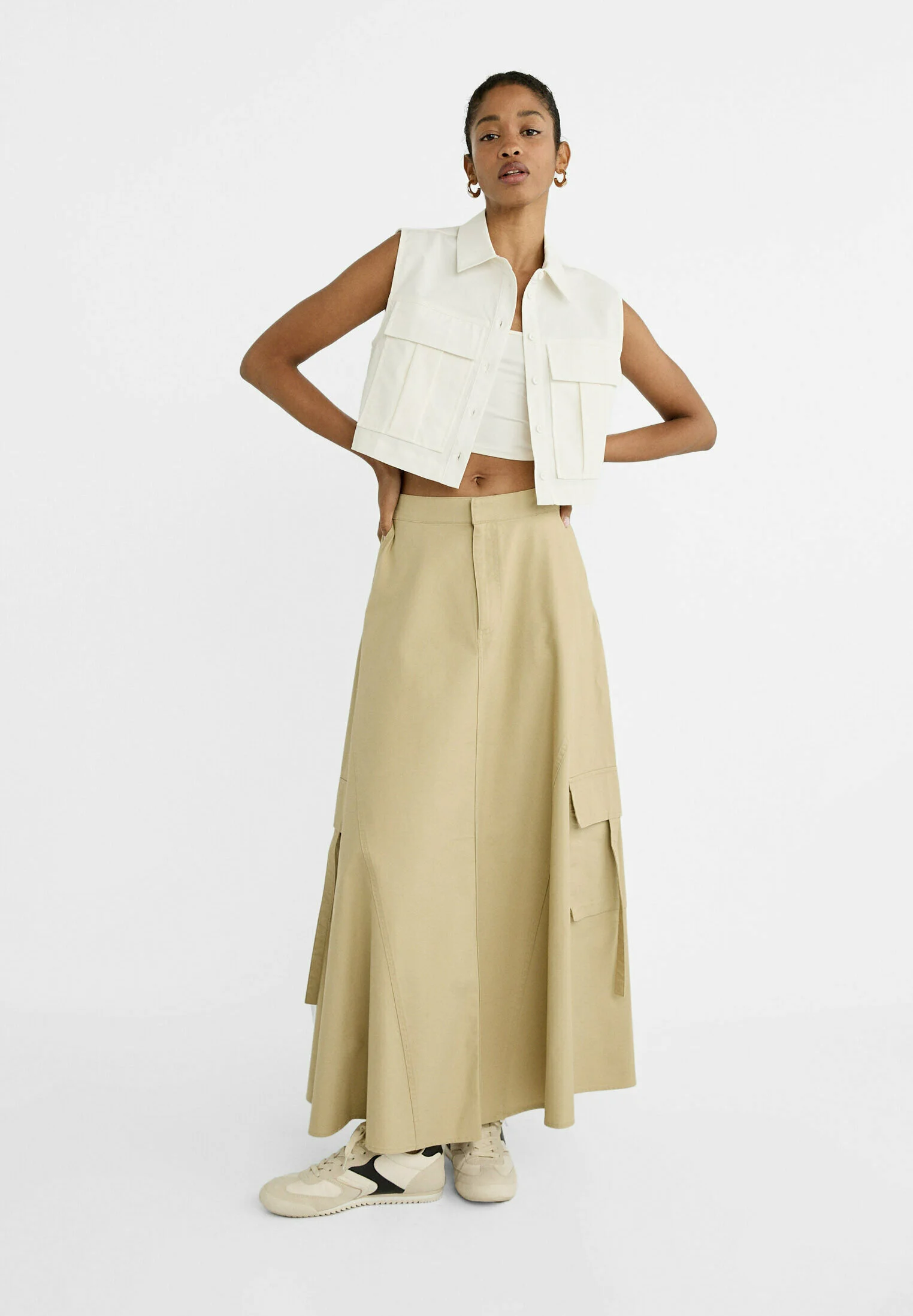 Stradivarius FLARED MIDI - Falda larga