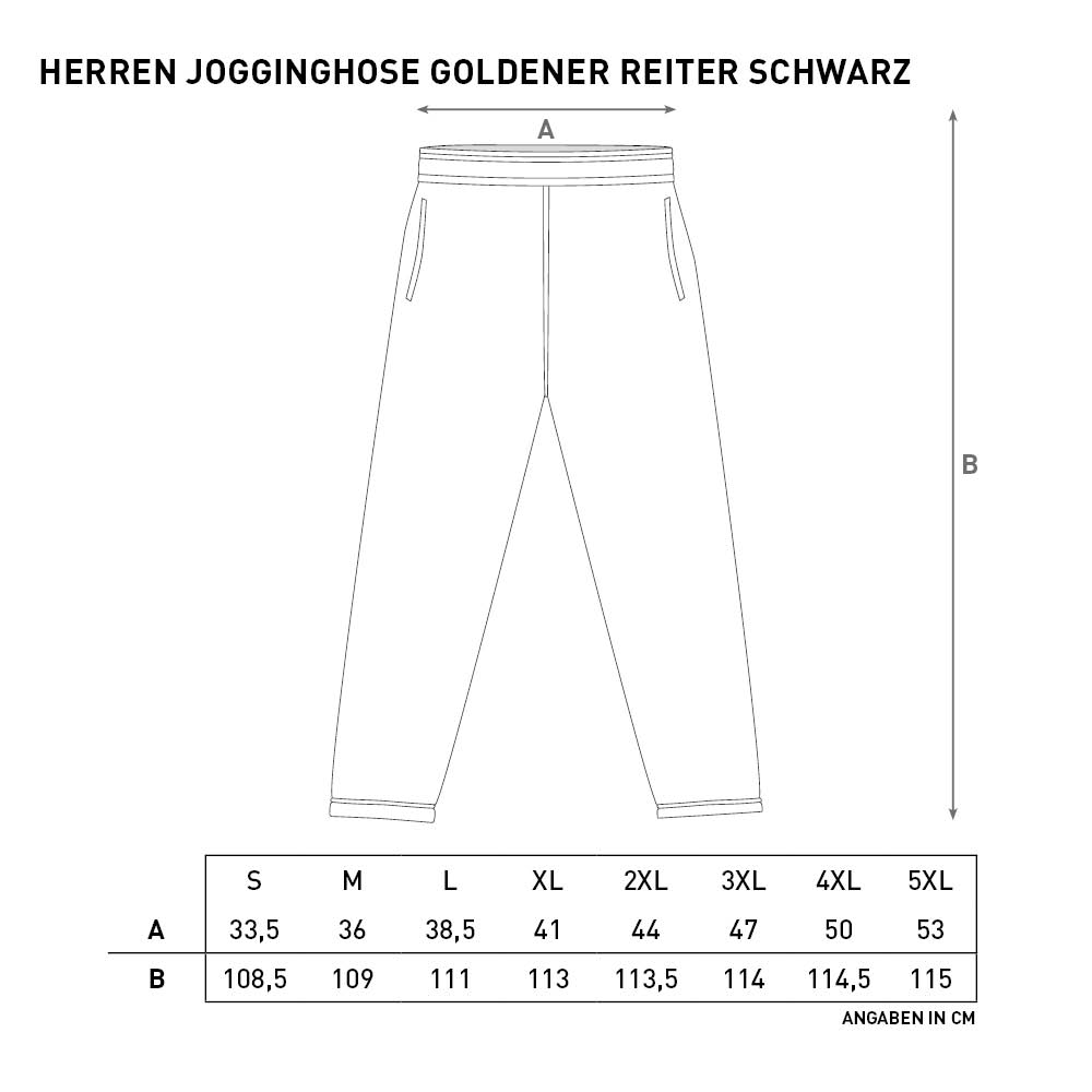 Herren Jogginghose Goldener Reiter schwarz