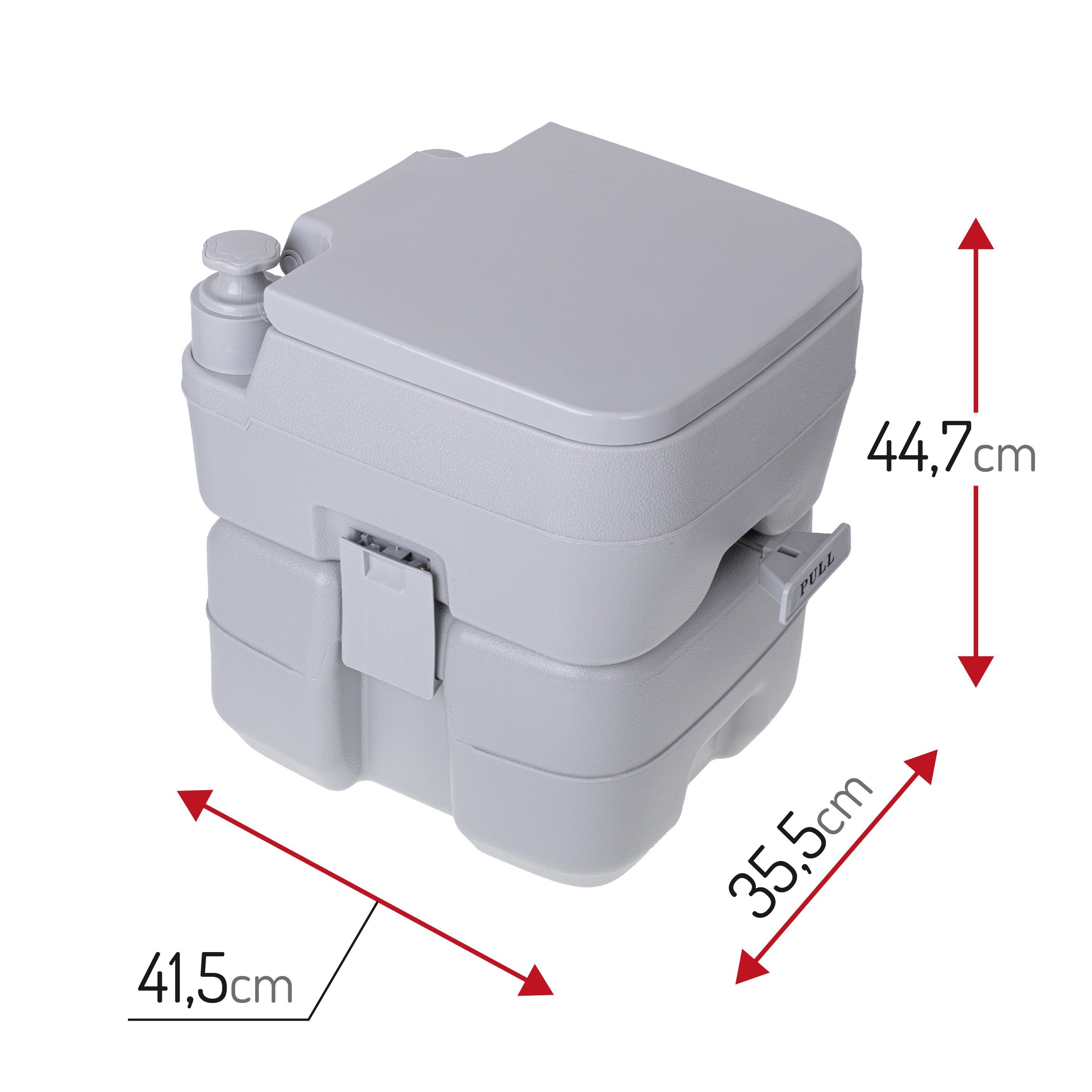 JUNG Campingtoilette CAMRY CR1035 Campingtoilette ohne Chemie 13L Spülwassertank bis 115kg, (ideal auch für die Versorgung Bewegungseinschränkter Personen, Mobiles WC, Toilet für Camping, Festivals, Notfälle, Tragbare Toilette), 20L Behälter mit Stop