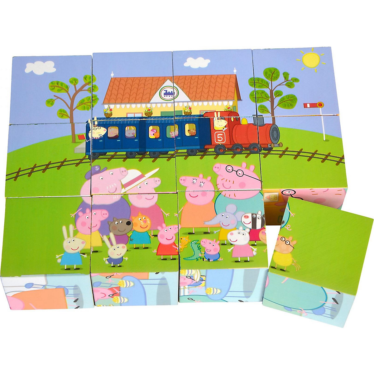 Peppa Pig Würfelpuzzle, 12 Teile