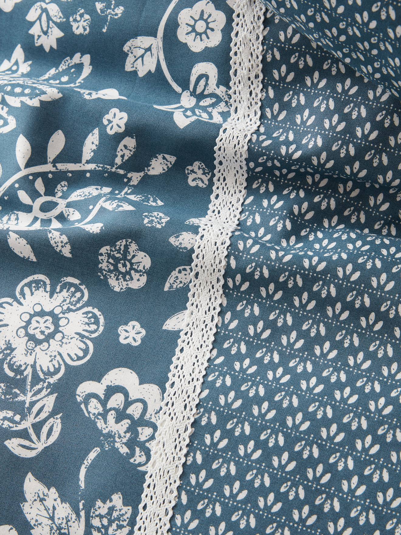 Vertbaudet Kinder Bettwäsche-Set PATCHWORK - marine/wollweiß