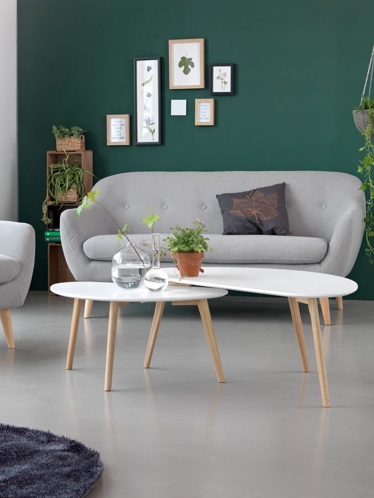 LEJRE Mesa de centro LEJRE 60x120 branco/carvalho