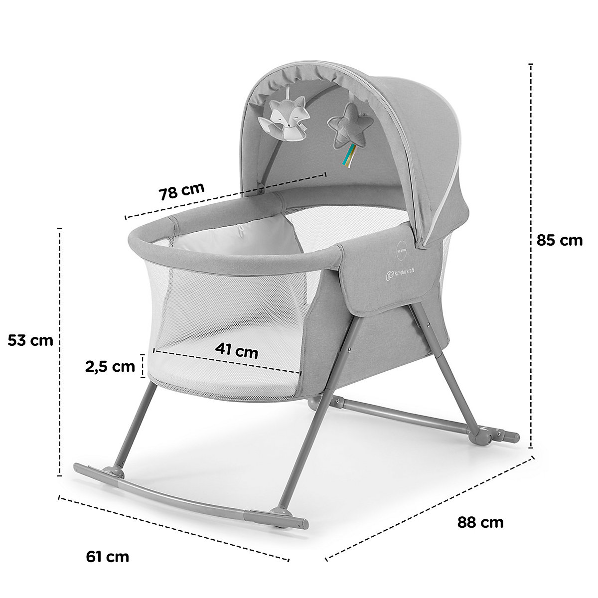 Beistellbett Lovi, beige